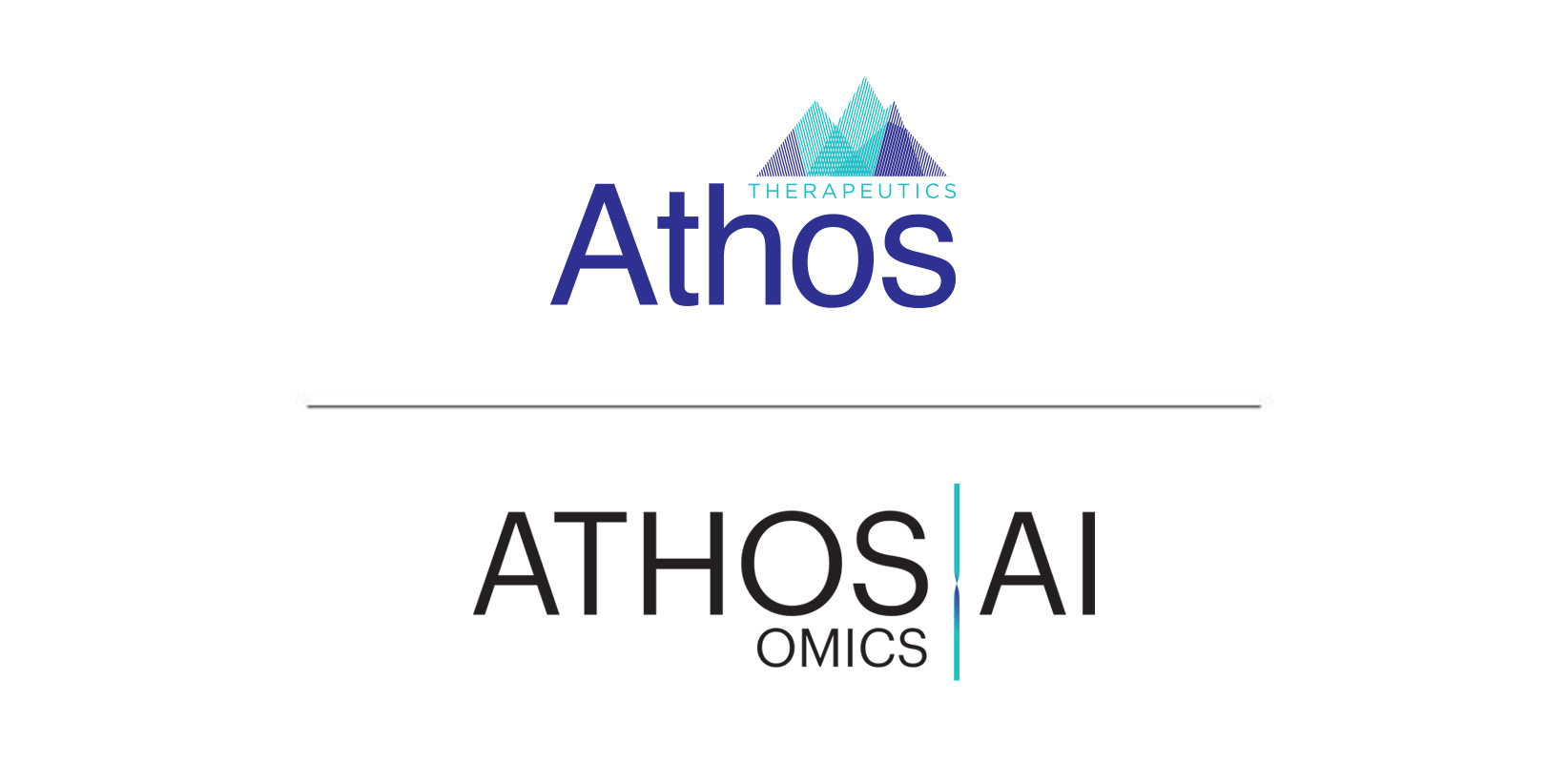Athos Therapeutics logo on top and Athos Omics AI logo on bottom